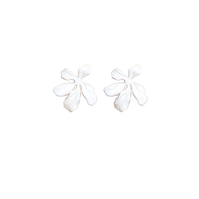 daartemis Iris flower pearl studs earrings