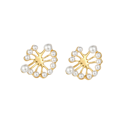 daartemis Dandelion Collection single-flower multi-pearl stud earrings