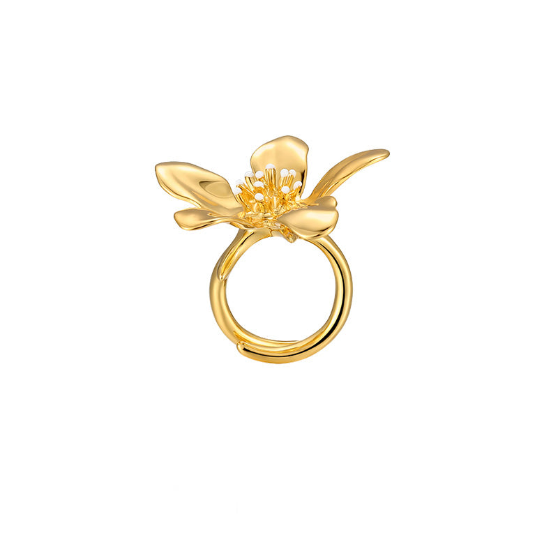 daartemis Flowers with thorn collection five petals joint ring