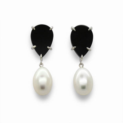 Hard Candy Black Onyx Pearl Stud Earrings