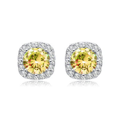 Every Look Yellow square stud earrings