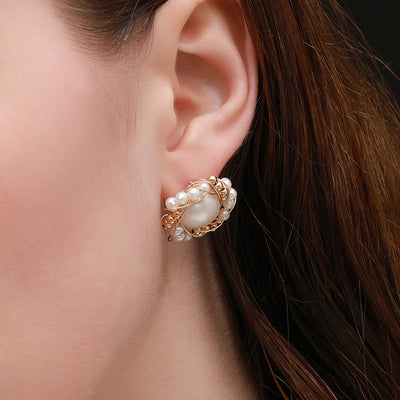 COCO Kim Classic Filigree Series  Golden wire twisting earrings