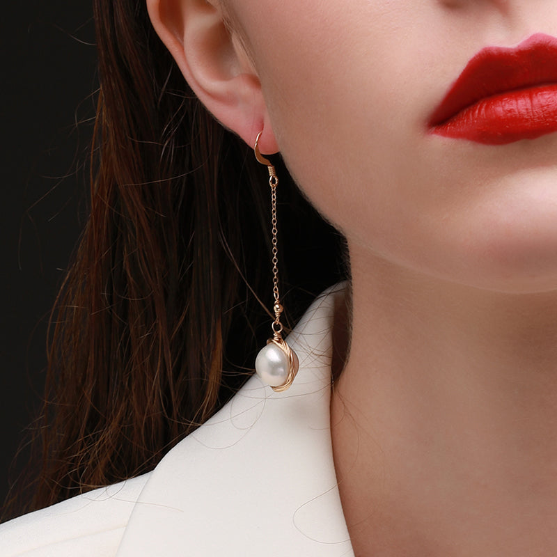 COCO Kim Classic Filigree Series  Classic pearl dangle earrings