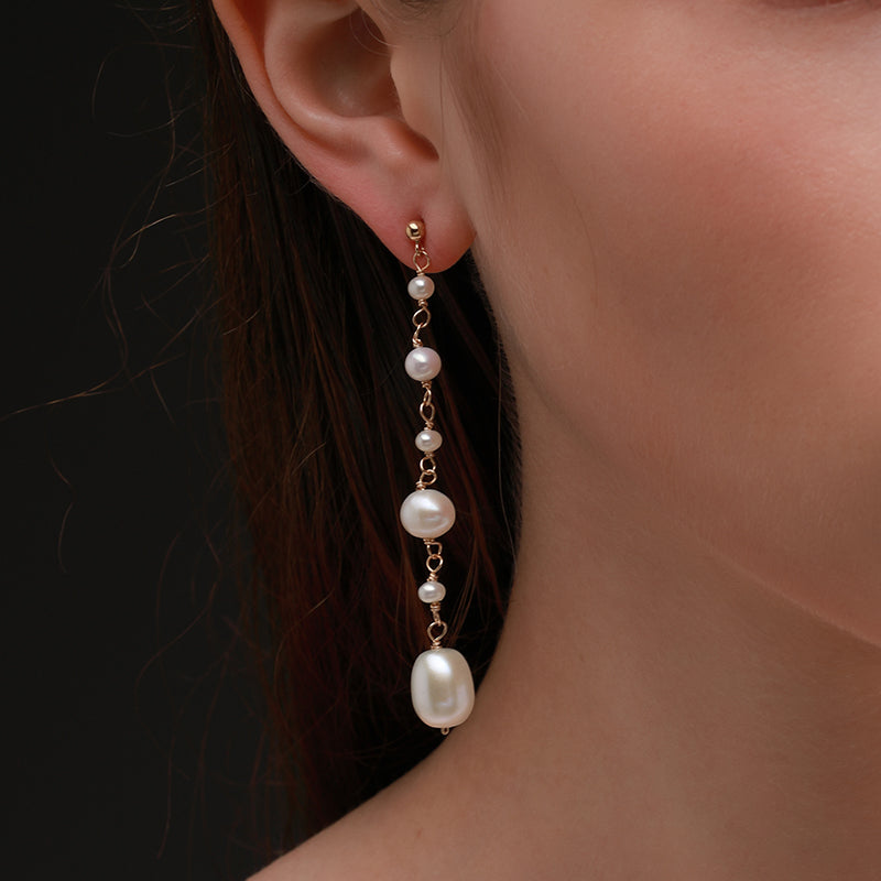 COCO Kim Flowing Pearl Series Pearls duster earrings