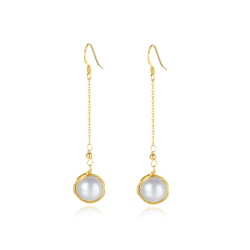 COCO Kim Classic Filigree Series  Classic pearl dangle earrings