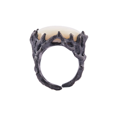Hard Candy Round White Mother-of-pearl Ring