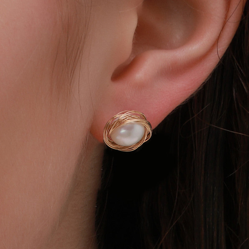 COCO KIM Classic Filigree Series  Classic filigree stud earrings - Middle