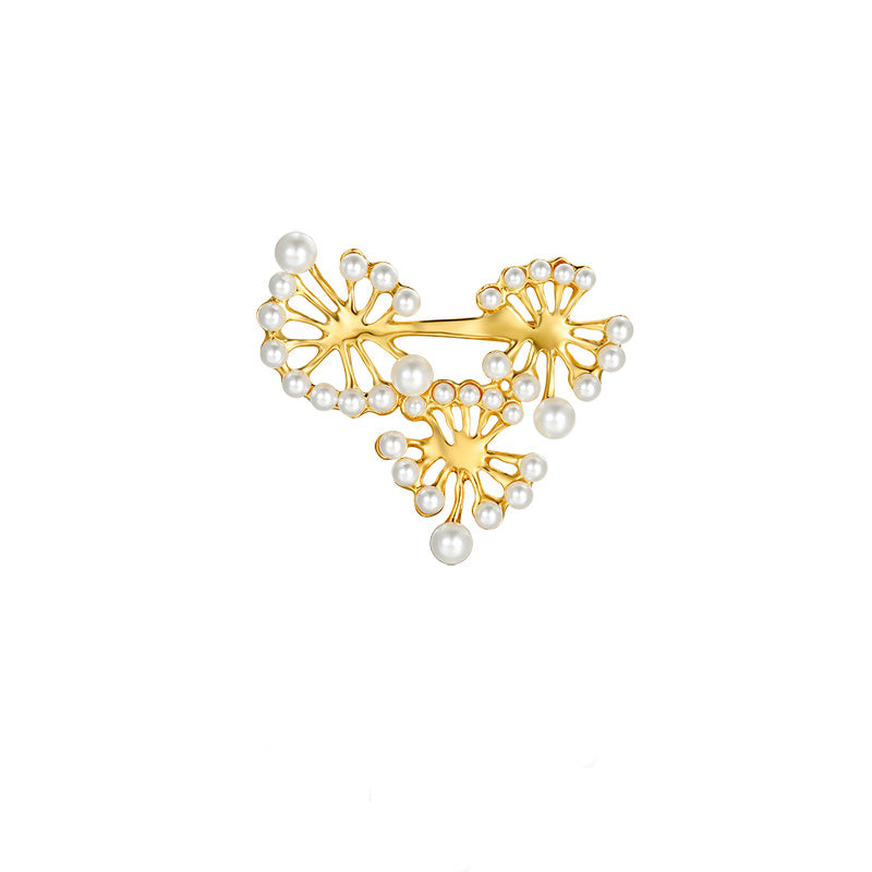 daartemis Dandelion Collection single-flower multi-pearl brooch