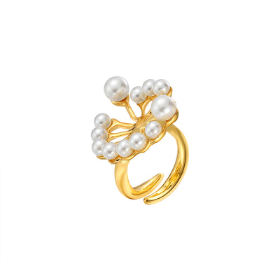 daartemis Dandelion Collection single-flower multi-pearl ring