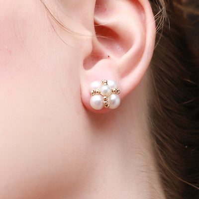 COCO Kim Embellished Series Four-leaf clover stud earrings
