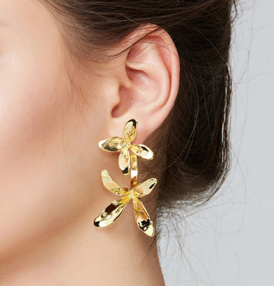 daartemis Orchids Collection bifloral drop earrings