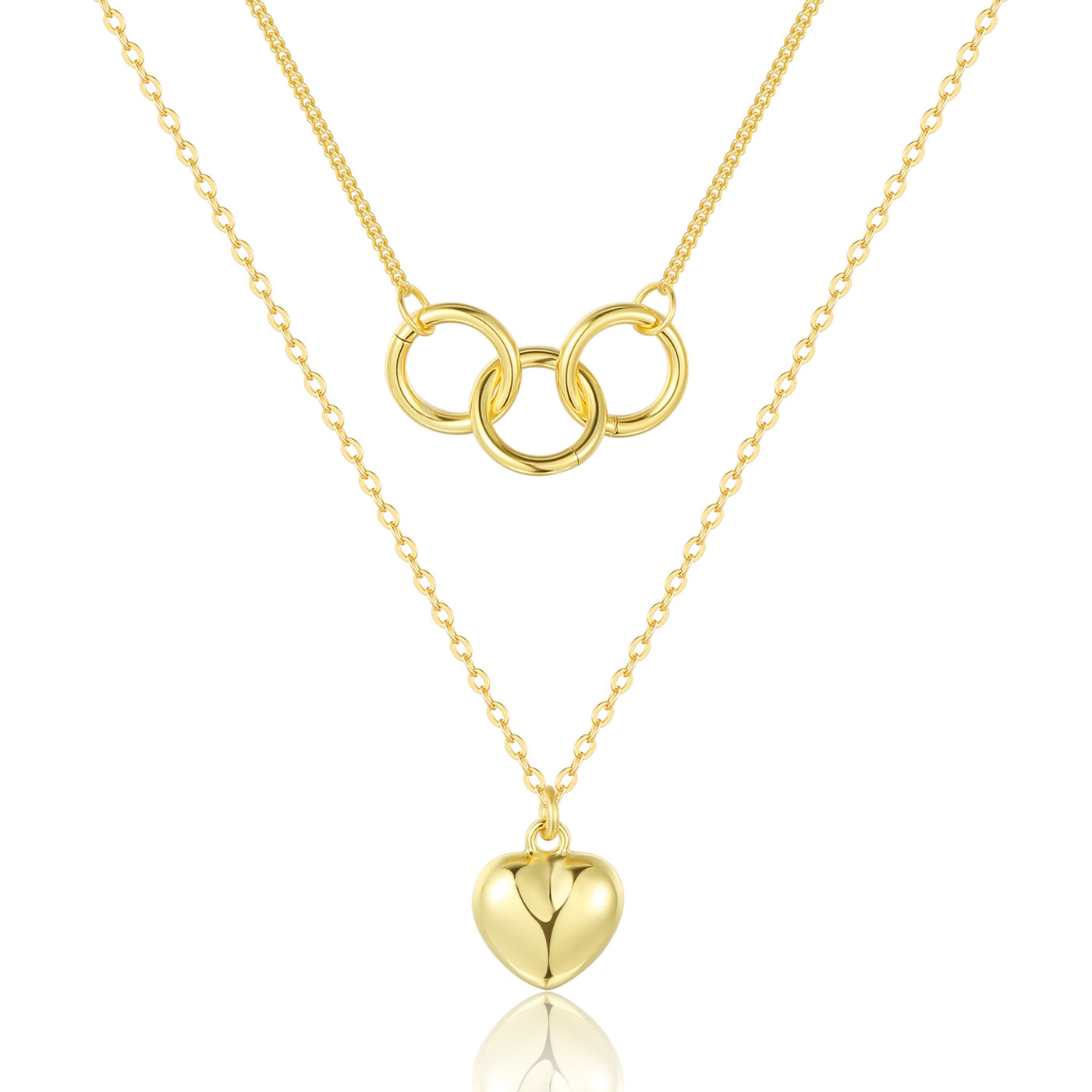 Archibald Double layered heart pendant necklace