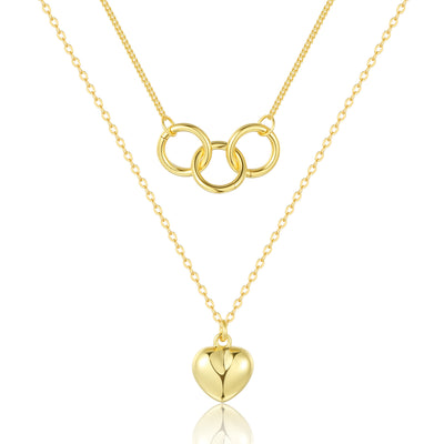 Archibald Double layered heart pendant necklace