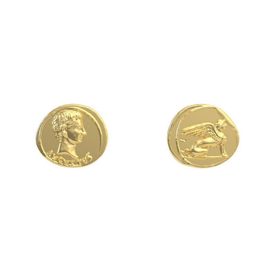 THEOGONY Roman coin small stud earrings