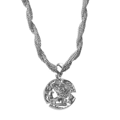 THEOGONY Ancient coin with dolphin rider necklace