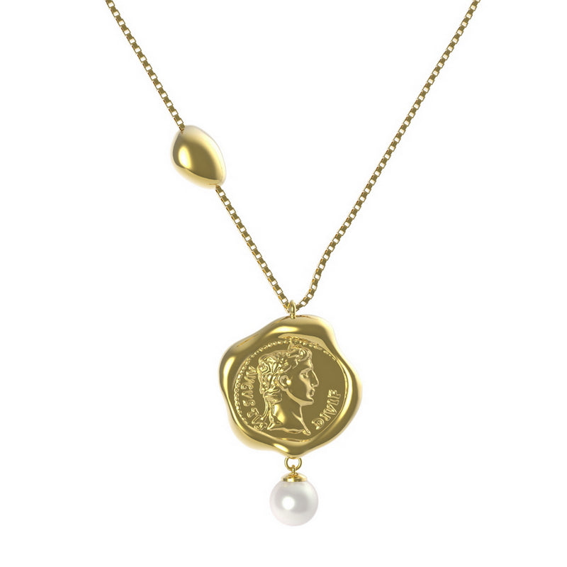 THEOGONY Roman coin wax seal necklace