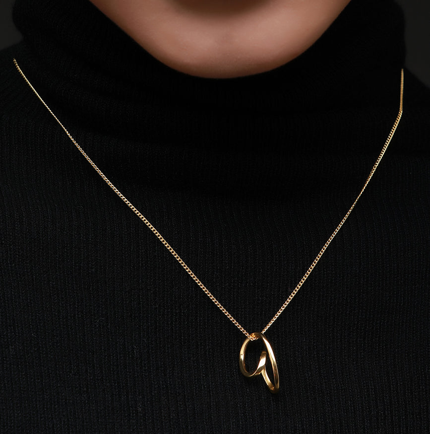Archibald Simple irregular hollow heart pendant necklace