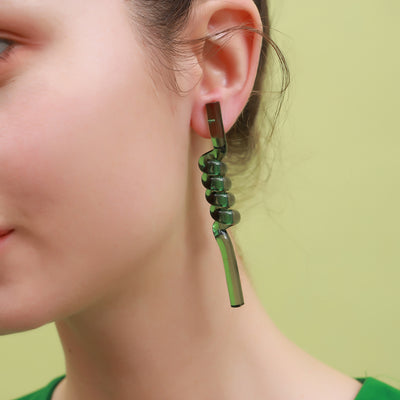 Social Talent Acrylic swirling drop earrings