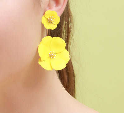Social Talent Dual sunflower earrings