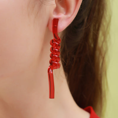 Social Talent Acrylic swirling drop earrings