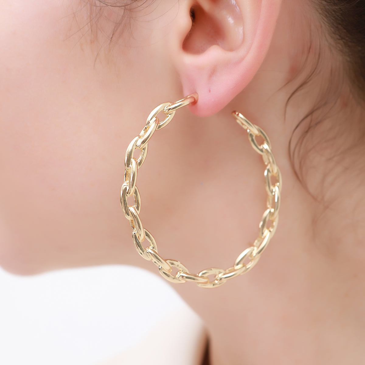 Social Talent C shaped Large hoop earrings