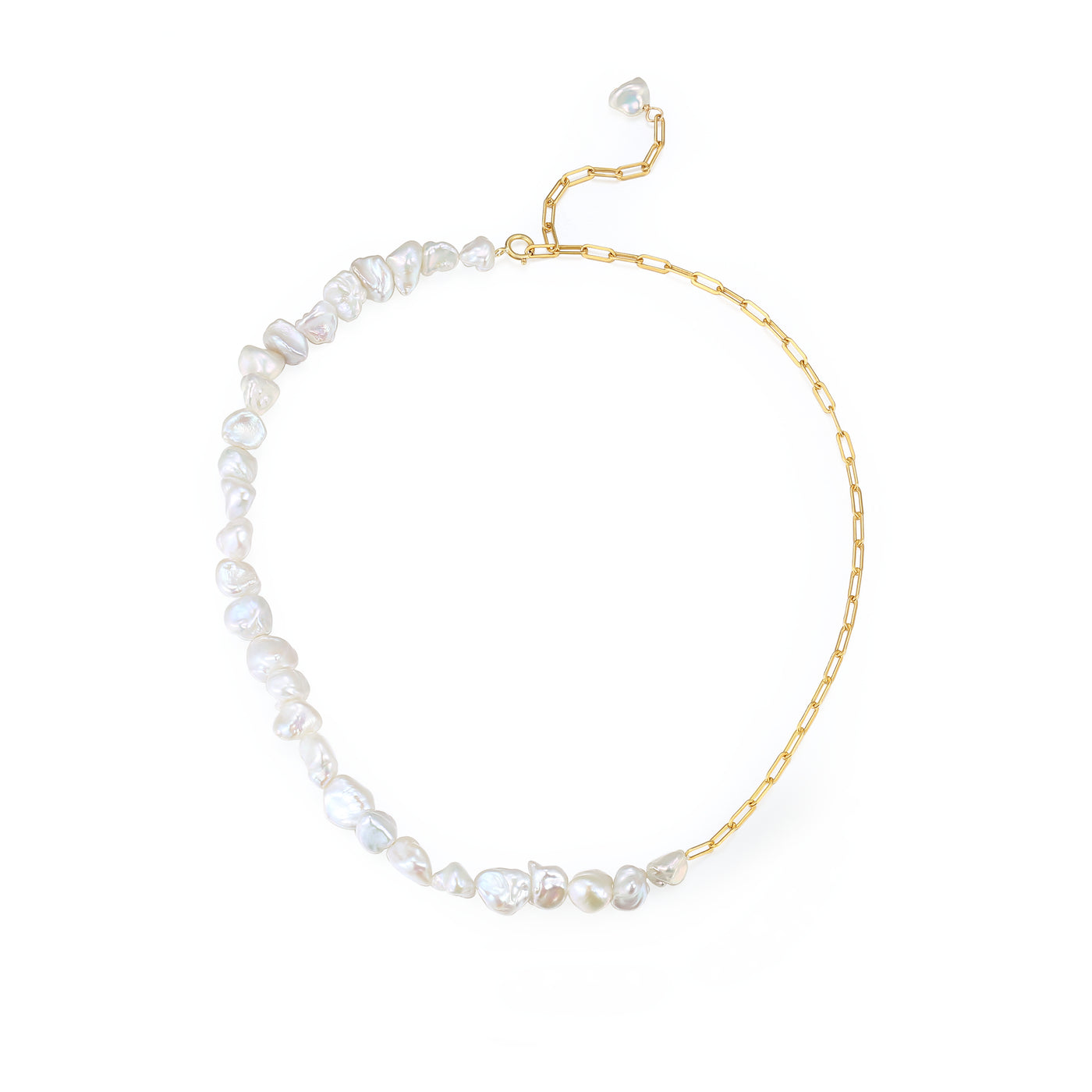 COCO KIM Baroque Series Half Bead Half Chain Choker Necklace