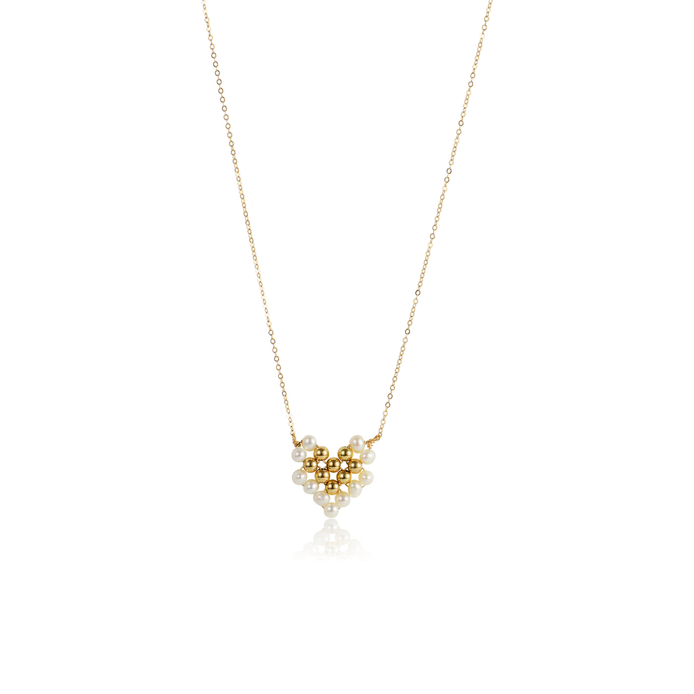 COCO Kim Embellished Series Pearl heart necklace
