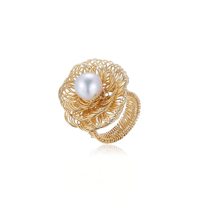 COCO KIM Classic Filigree Series Lucky Flower Adjustable Ring