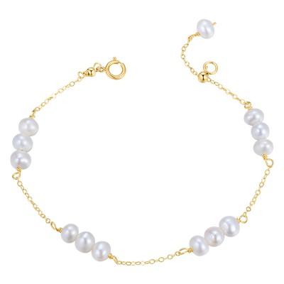 COCO KIM Flowing Pearl Series Classic Three Bead Bracelet