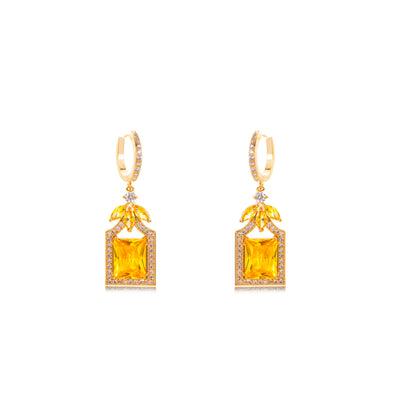 Every Look Yellow perfume bottle shaped drop earrings