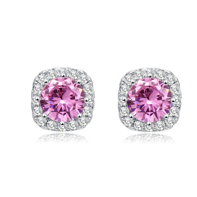 Every Look Pink purple square stud earrings