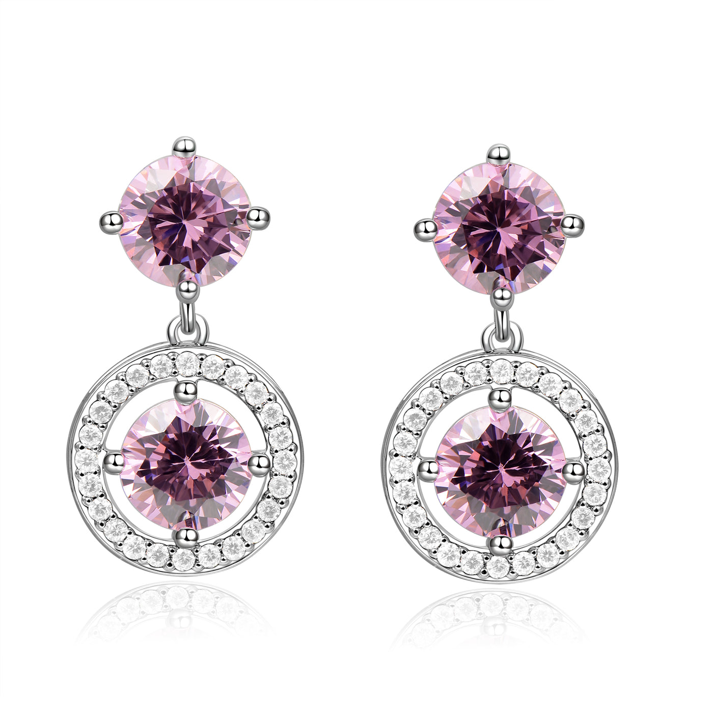 Every Look Pink purple drop earrings