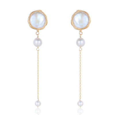 COCO Kim Classic Filigree Series Long size and beads earrings