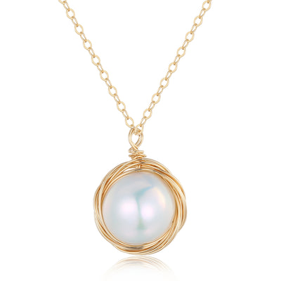 COCO Kim Classic Filigree Series  Single Edison pearl necklace