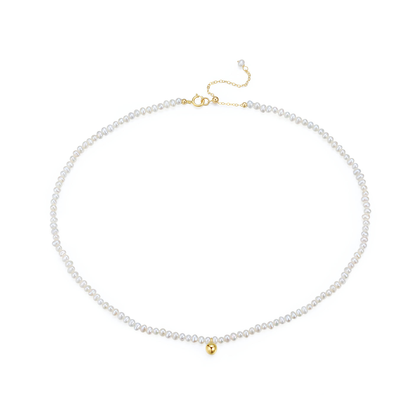 COCO KIM Flowing Pearl Series Simple Gold Bead Choker Necklace